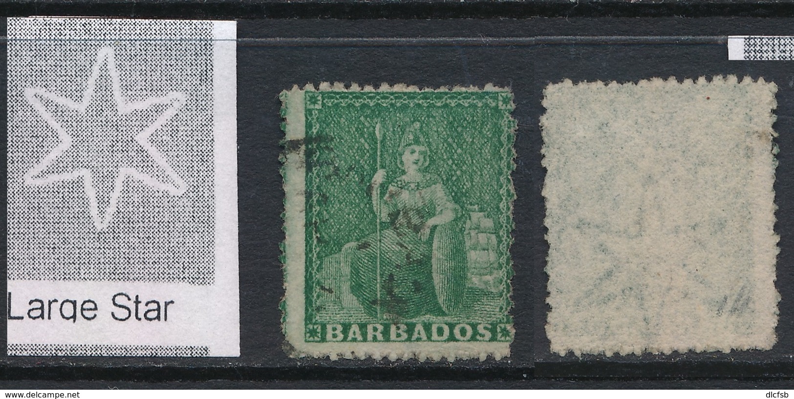 BARBADOS, 1870 Halfpenny Wmk Large Star (rough P 14-16) Used, SG43, Cat GBP10 - Barbados (...-1966)