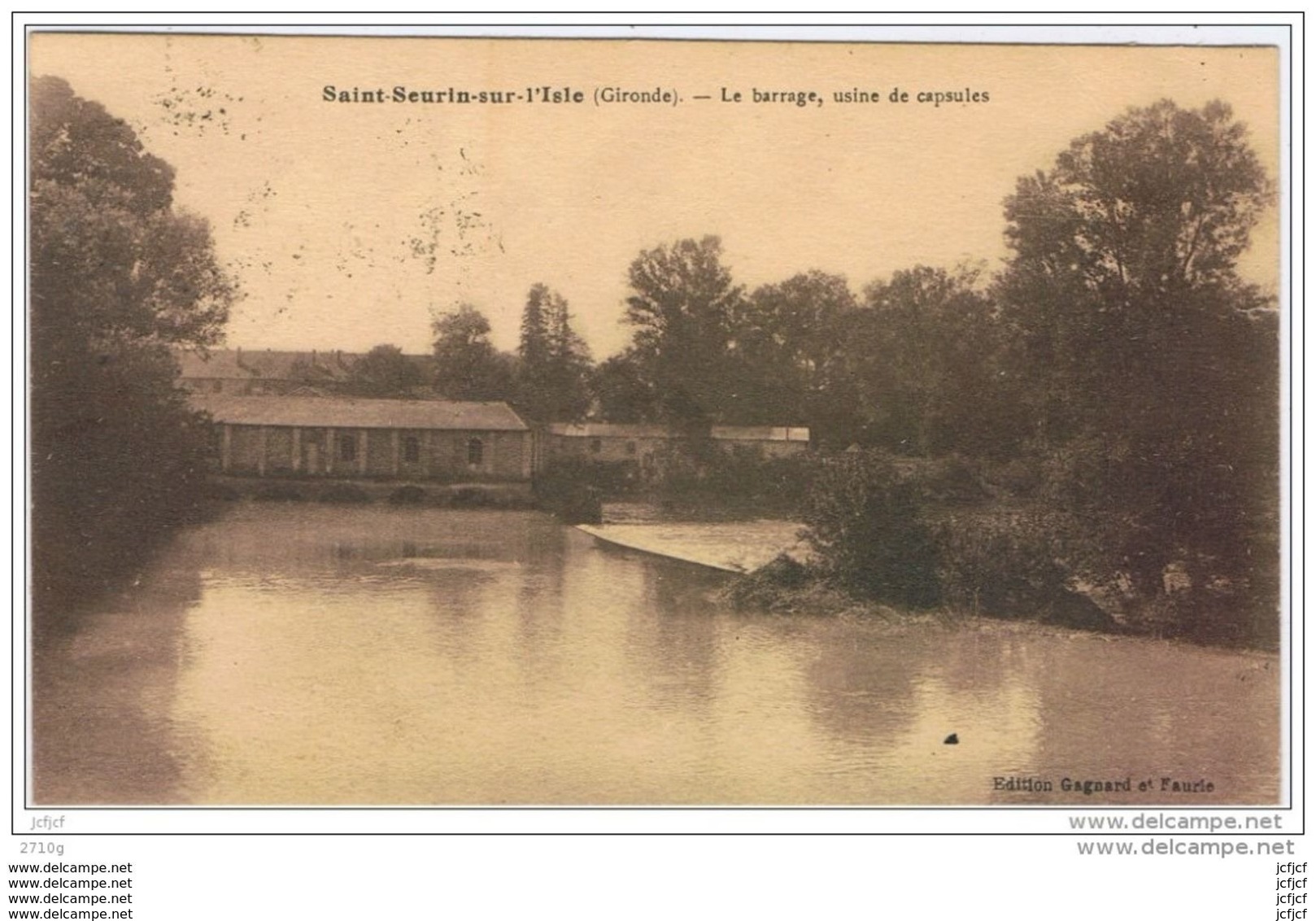 Cpa..33..SAINT SEURIN SUR L'ISLE..ST SEURIN SUR L'ISLE..LE BARRAGE..USINE DE CAPSULES.. - Autres & Non Classés