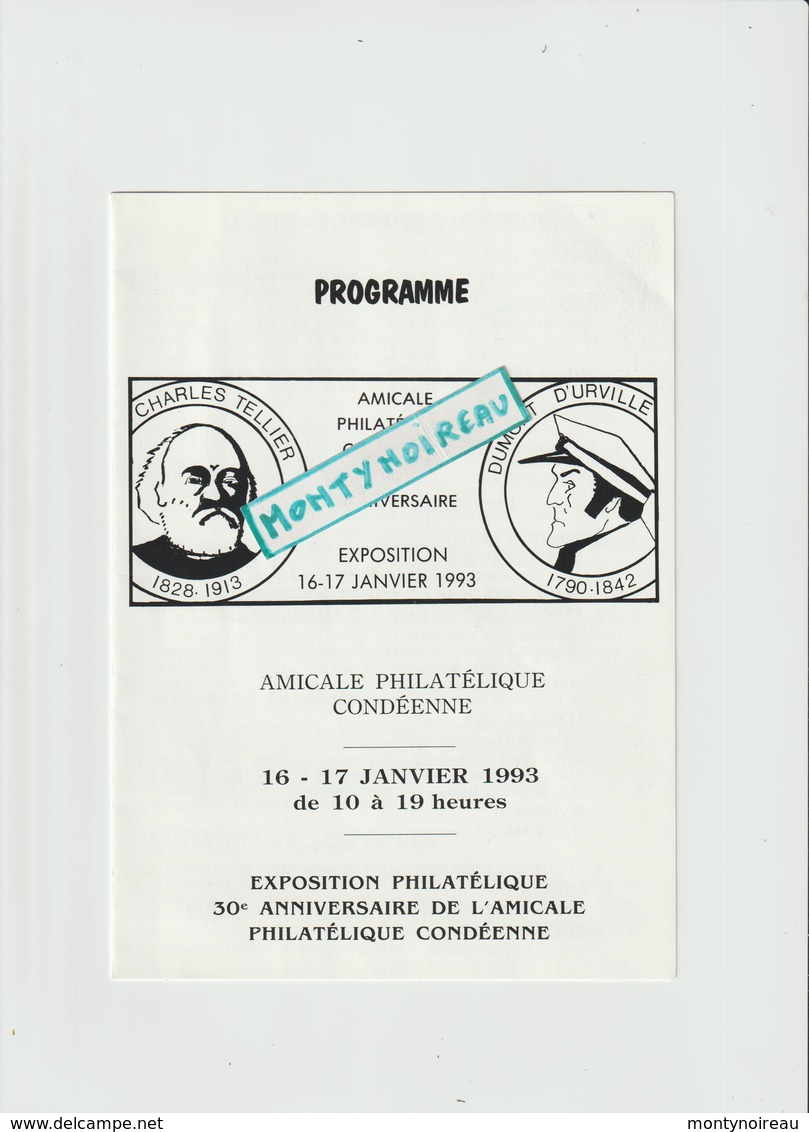 Vieux  Papier : Calvados : Condé Sur Noireau :  Progamme 1993, Amicale  Philathélique Condéenne - Ohne Zuordnung