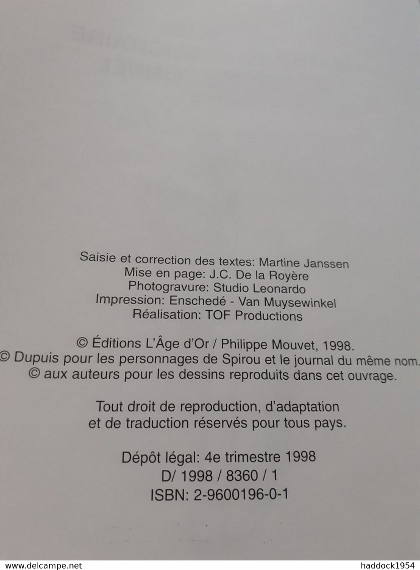 Les Trésors De SPIROU 1938-1968 PHILIPPE MOUVET éditions L'âge D'or 1998 - Spirou Et Fantasio