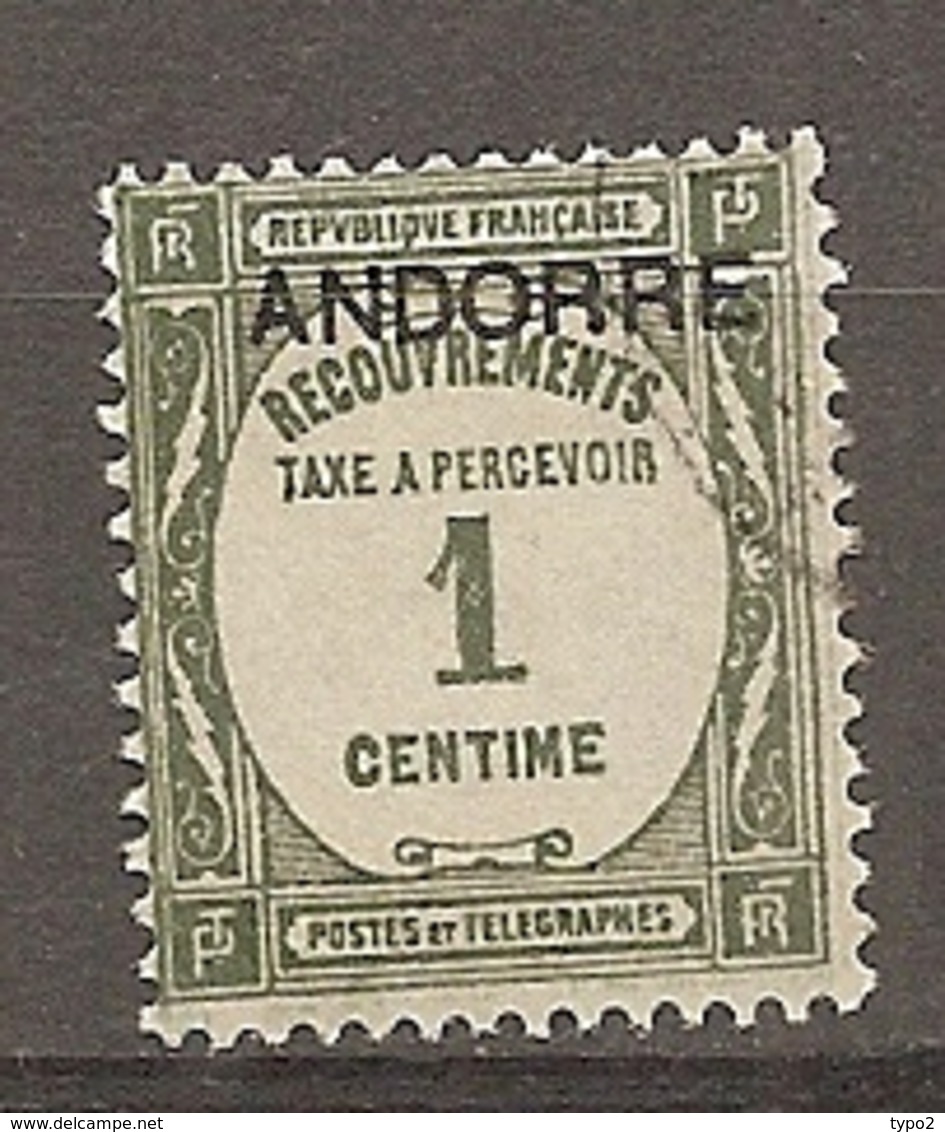 AND -  Yv. TAXE N° 9  (o)  1c Cote  3 Euro  BE  2 Scans - Used Stamps