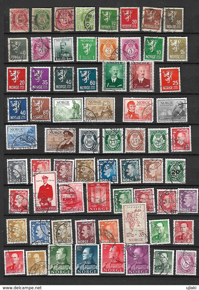 NORVEGE: Petite Collection De 435 TP  Chronolog.incomplet  De 1890...2001 Avec PA Et TS - Collections