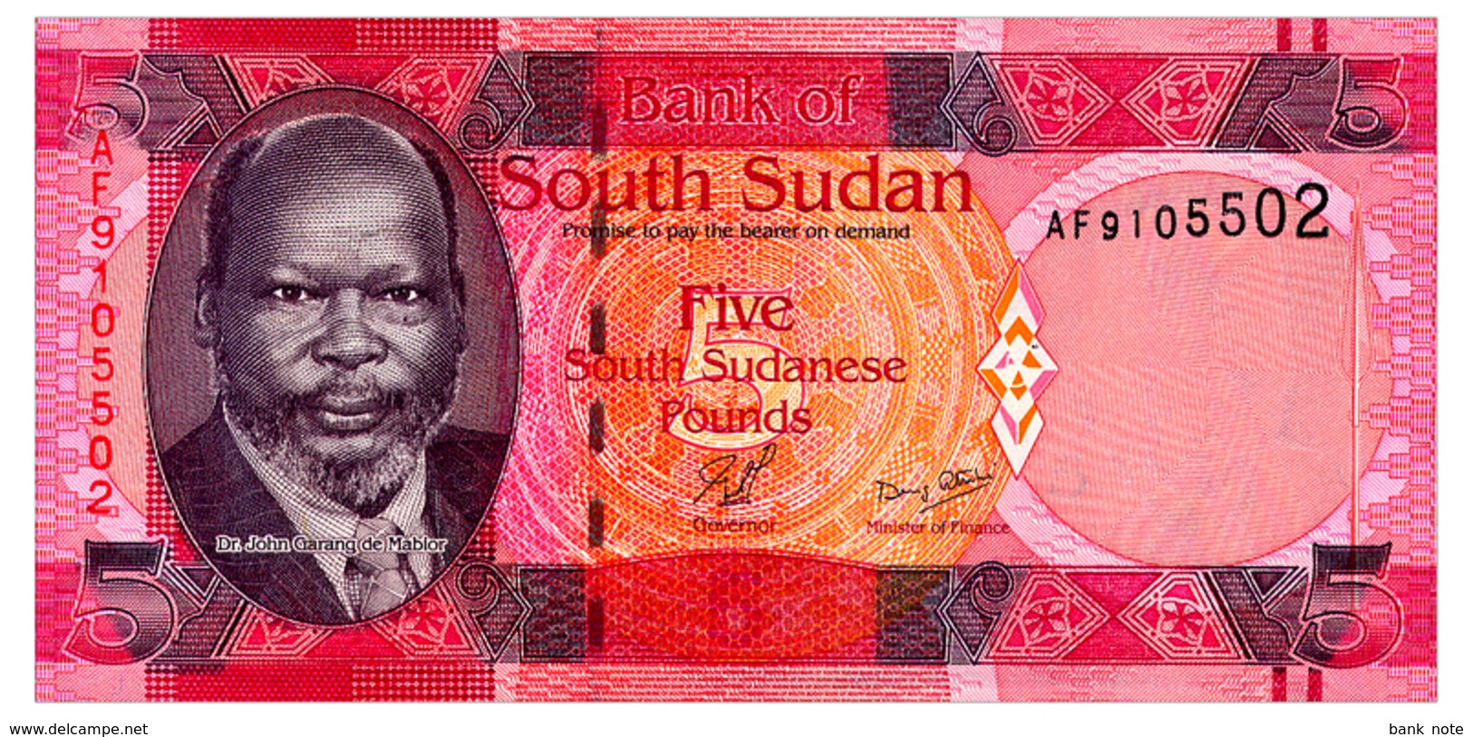 SOUTH SUDAN 5 POUNDS ND(2011) Pick 6 Unc - Soudan Du Sud