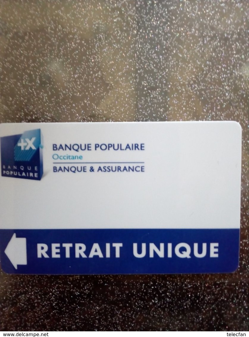 FRANCE CARTE BANQUE INTERNE BANQUE POPULAIRE OCCITANE RETRAIT UNIQUE MAGNETIQUE NEUVE MINT - Cartes Bancaires Jetables