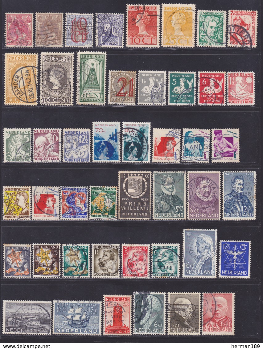 PAYS-BAS, NEDERLAND LOT TIMBRES °/Used, Oblitérés, Etats Divers, (Lot 1387) - Collections