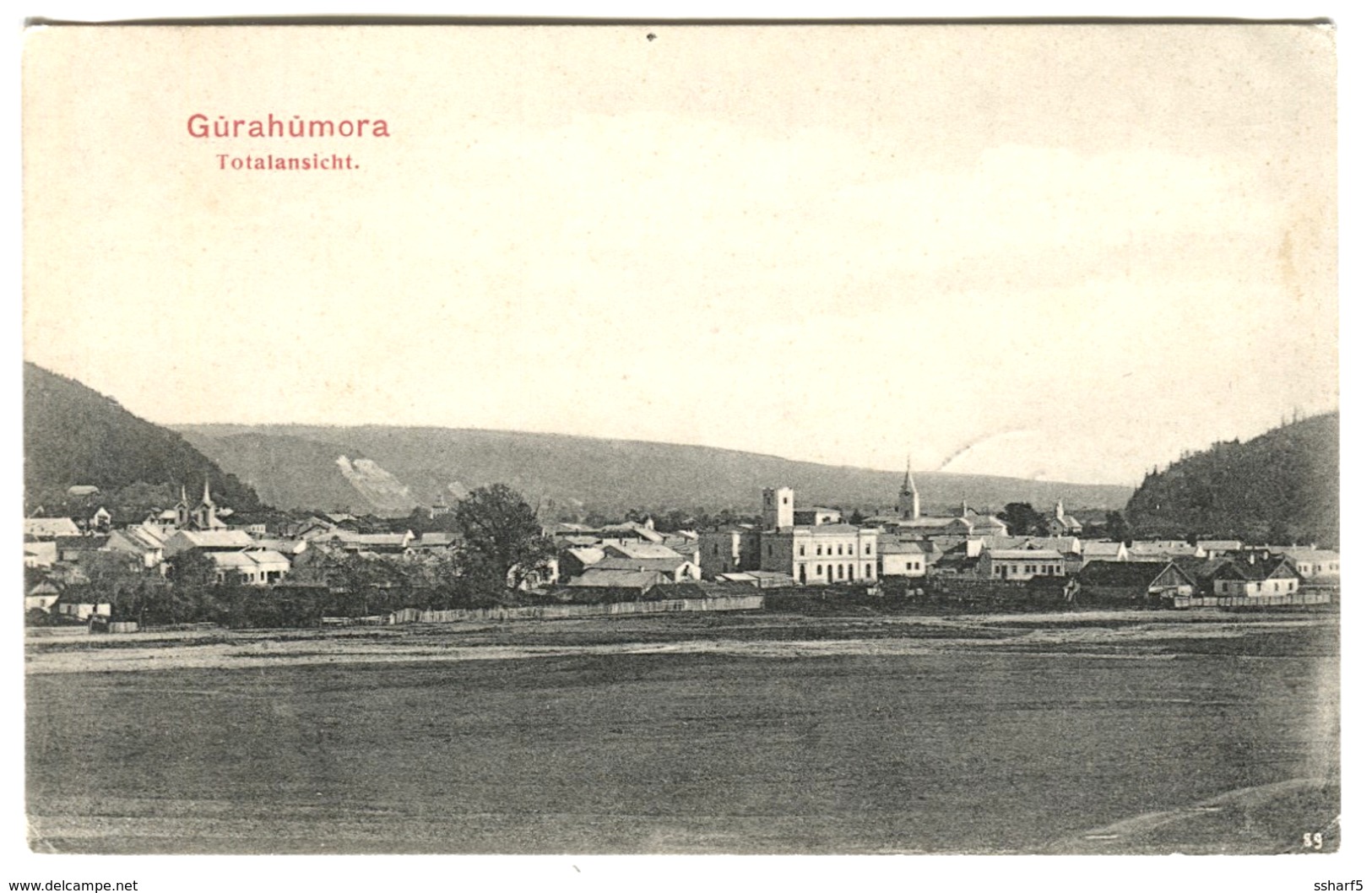 Bukowina, Bucovina - Gura Humorului, Gurahumora Totalansicht Panorama KuK Briefmarke 1907 - Rumania