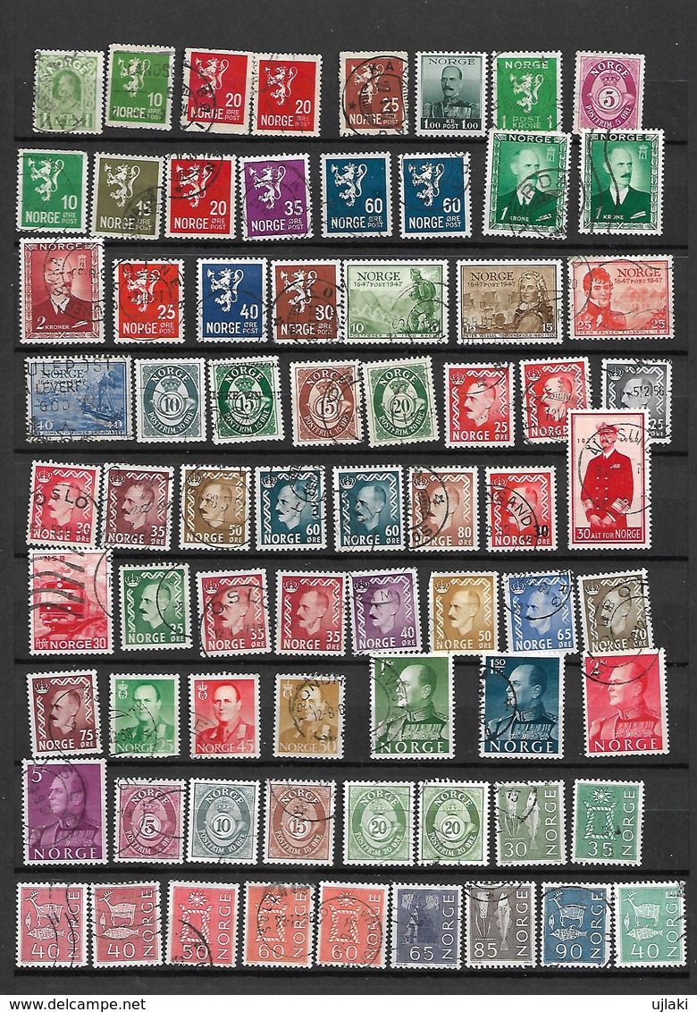 NORVEGE: Petite Collection De 230 TP  Chronolog.incomplet  Avec Quelques Doublons De 1911...2001 Avec TS - Collections
