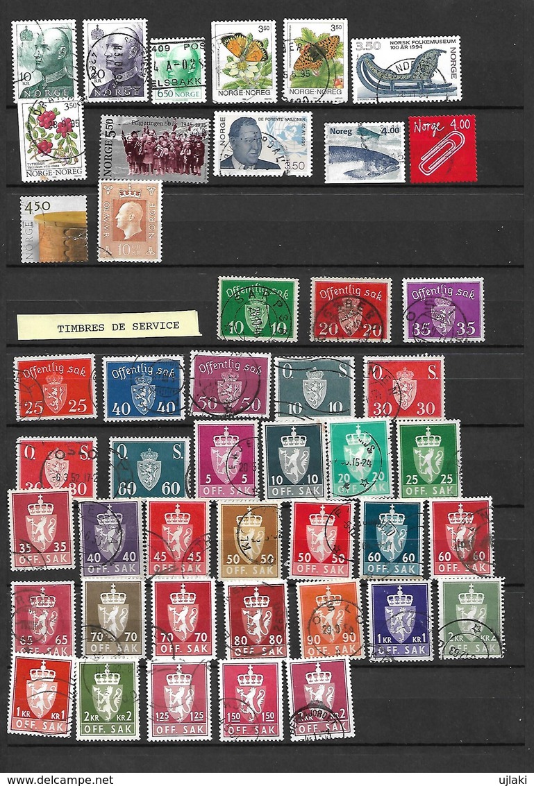 NORVEGE: Petite Collection De 230 TP  Chronolog.incomplet  Avec Quelques Doublons De 1911...2001 Avec TS - Verzamelingen