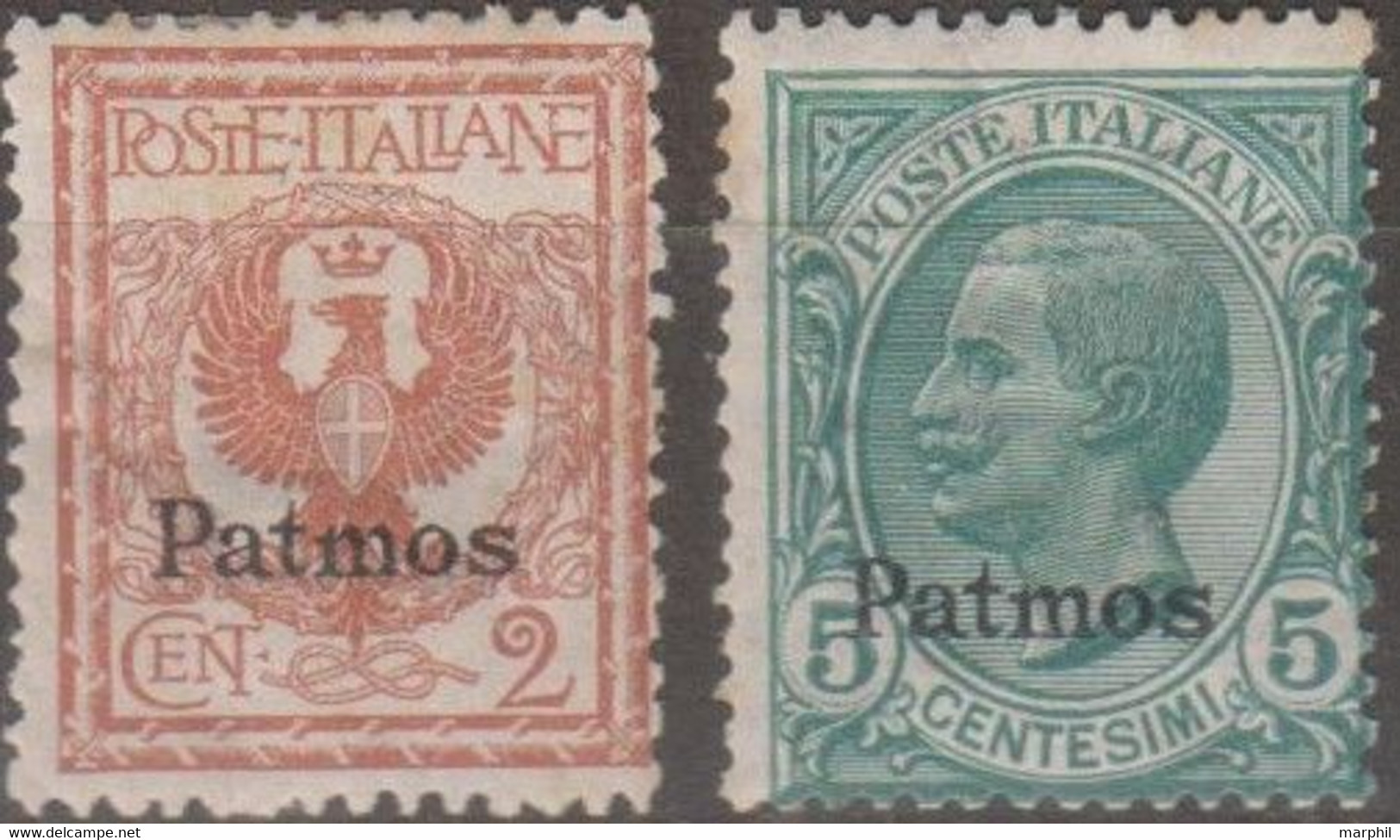Italia Colonie Egeo Patmo 1912 SaN°1 2c+5c. MH/* Vedere Scansione - Aegean (Patmo)