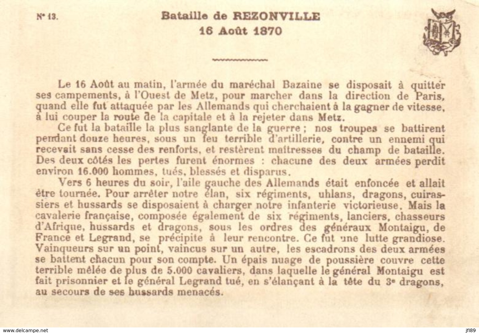 D 7983  - Histoire   Bataille De Rezonville  (16 Aout 1870 ) - Histoire