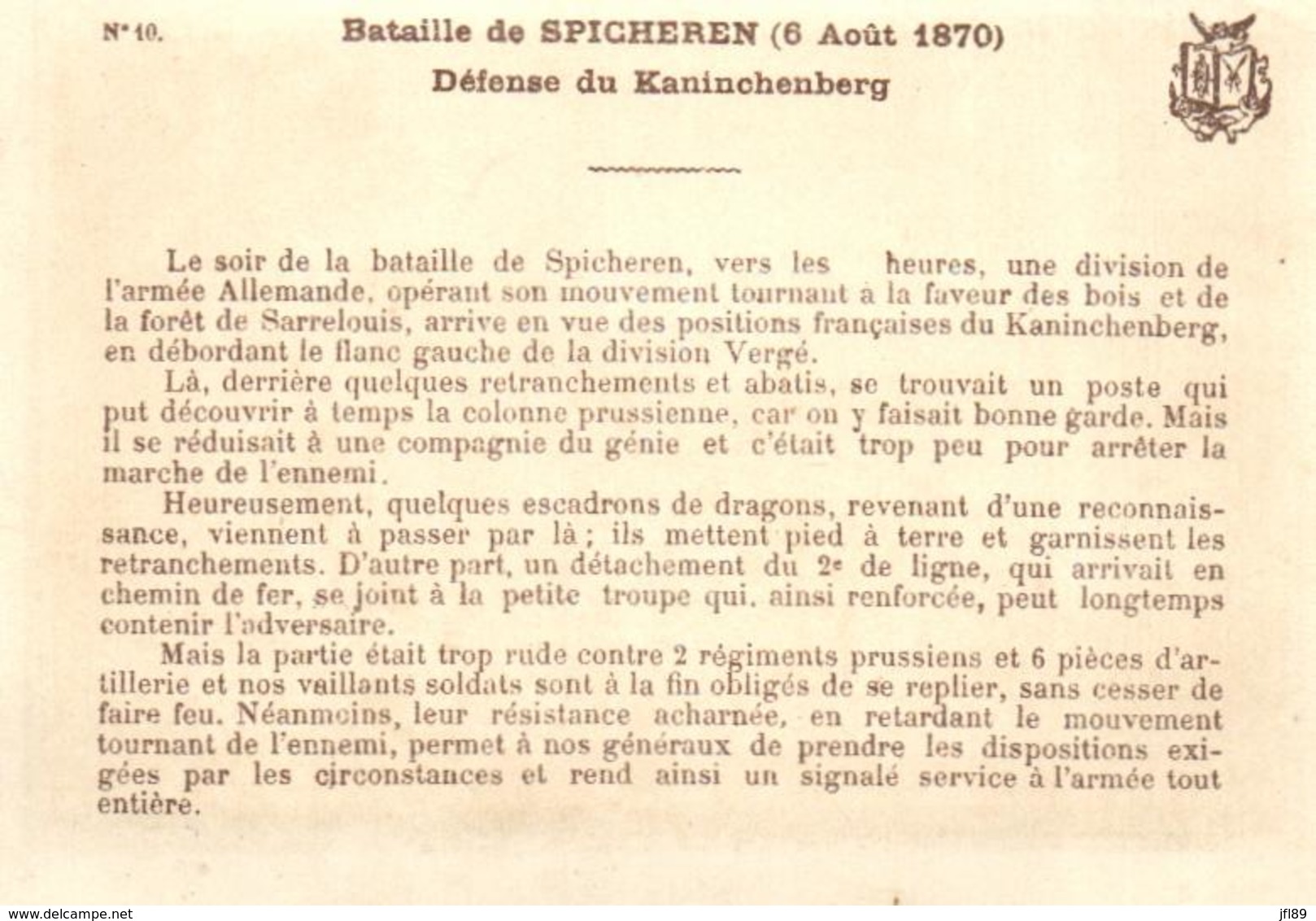 D 7985 - Histoire     Bataille De Spicheren     ( 6 Aout 1870)   Défense Du Kaninchen Berg - Geschiedenis