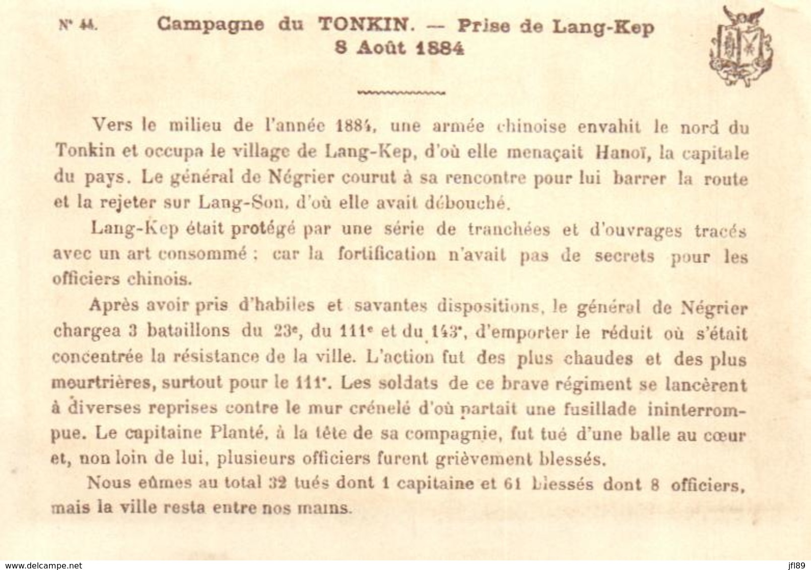 D 7988 - Histoire    Campagne Du Tonkin (1884 )  Prise De Lang- Kep - Histoire