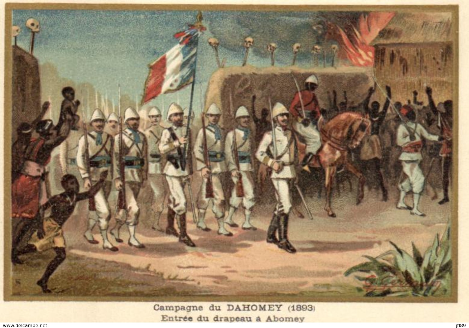 D 7992 - Histoire    Campagne Du Dahomey  (1893 )  Entrée Du Drapeau à Abomey - Histoire