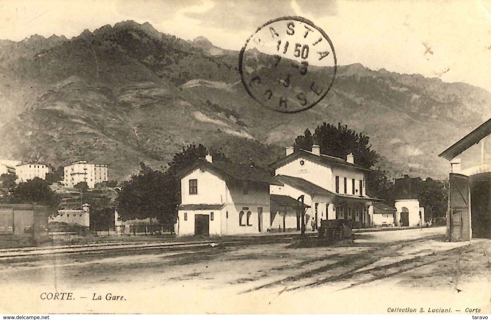 CORSE - LA GARE DE CORTE - Coll. S. Luciani - 1913 - Corte