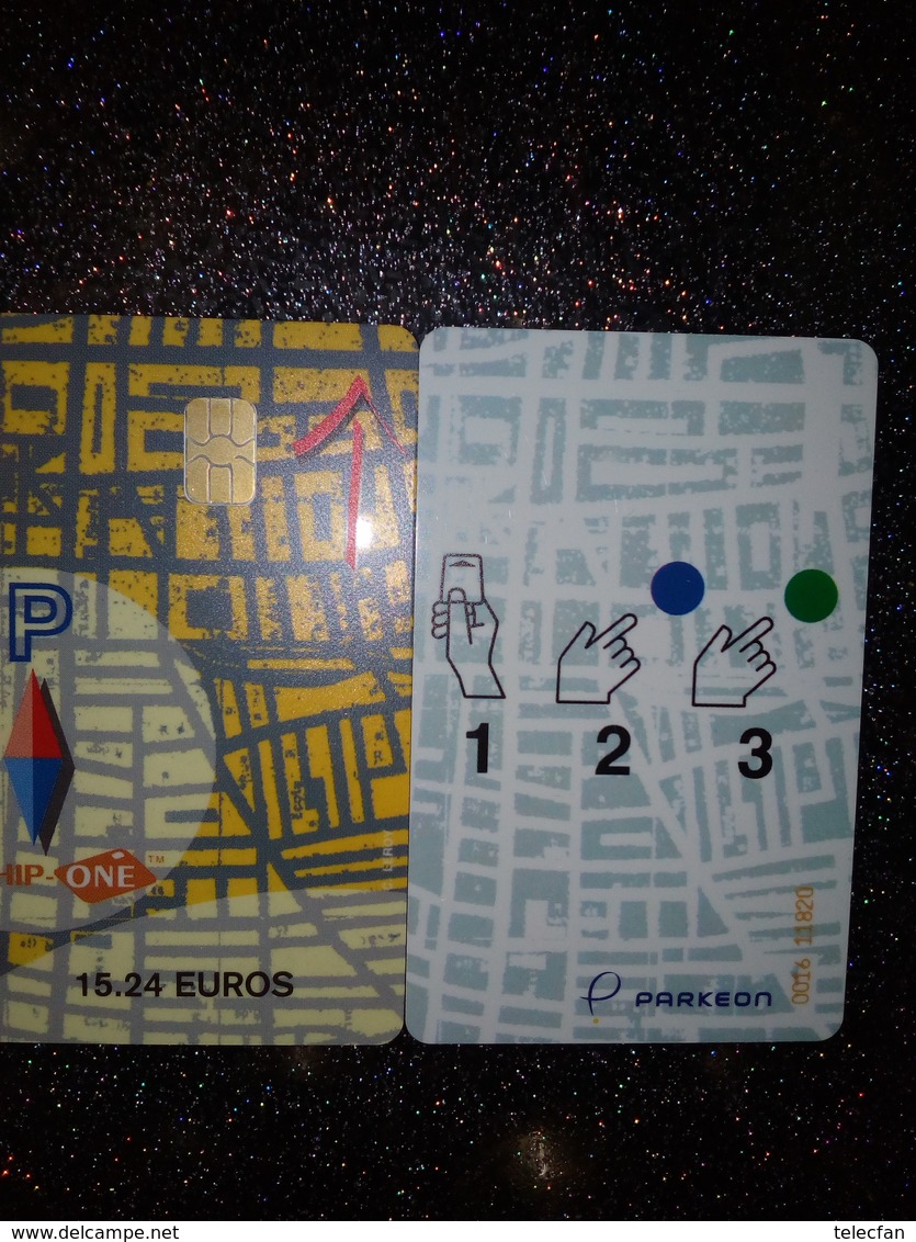 FRANCE CARTE A PUCE CHIP CARD CHIP-ONE 15.24€ PARKEON PARKING NEUVE MINT - Scontrini Di Parcheggio