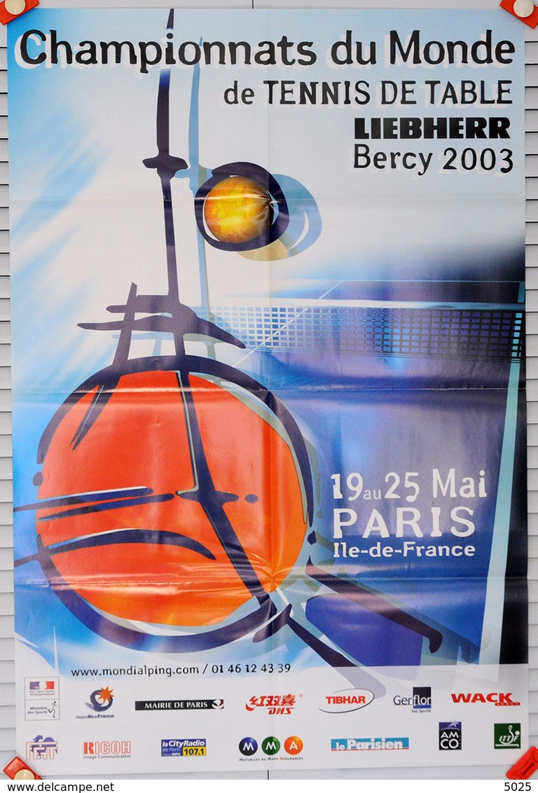 = FRANCE - 2003 - PARIS BERCY - Affiche Championnats Monde - Tennis Table Tischtennis - Tischtennis