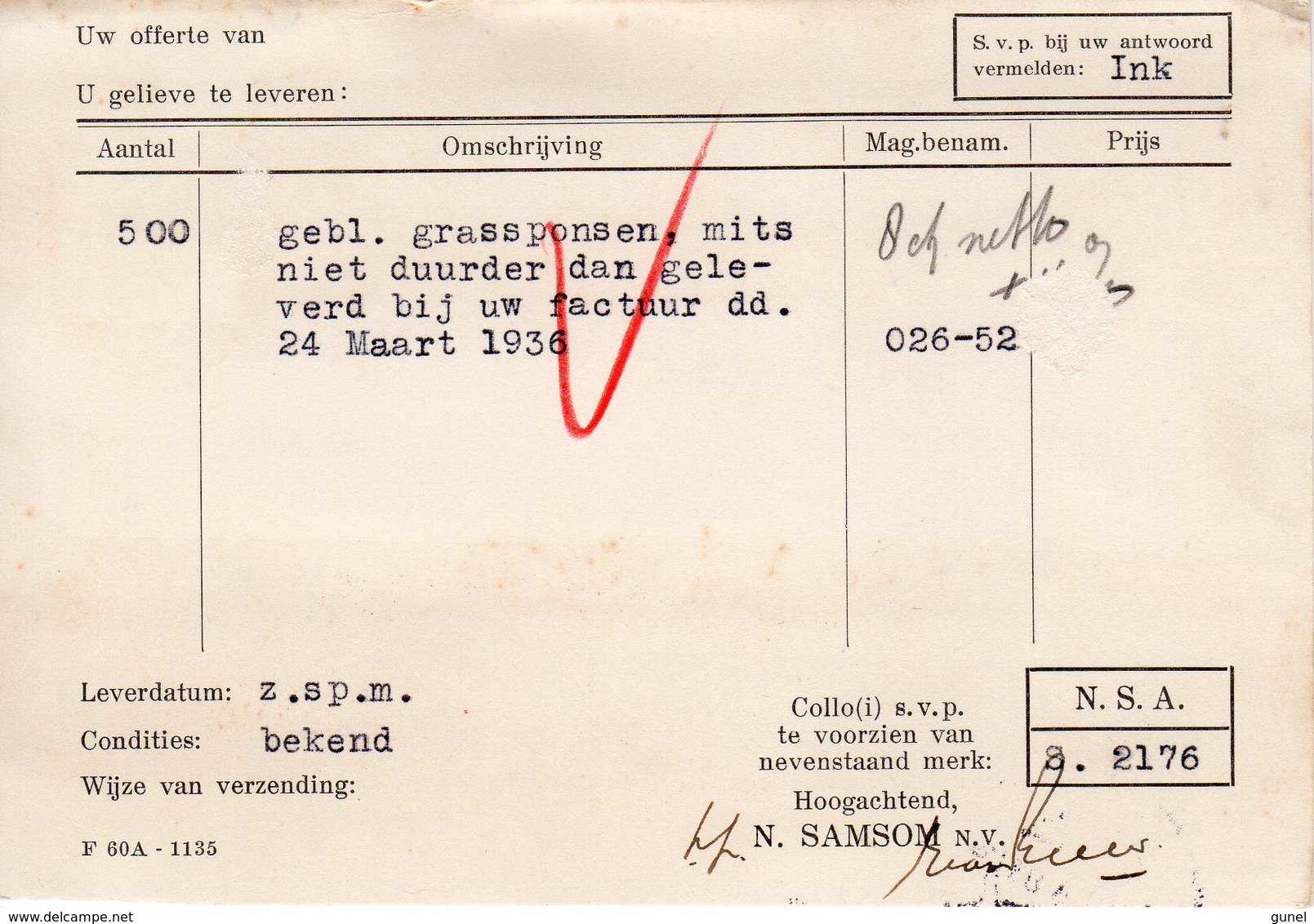 26 6 36  Roodfrankering KOMUSINA Alphen A.d. Rijn Op Briefkaart Met Firmalogo Naar Dordrecht - Postal History