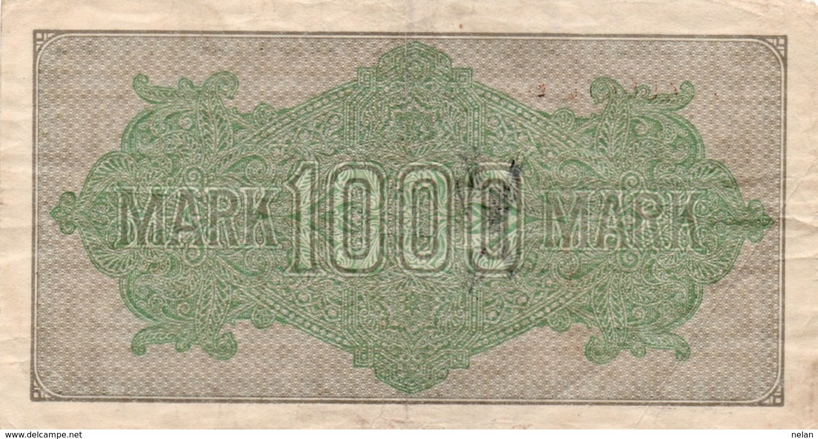 GERMANY-  1000 MARK 1922  P-76c  CIRC.   Filigran --Maander - 1000 Mark