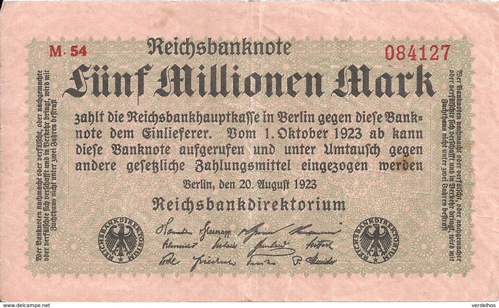 ALLEMAGNE 5 MILLIONEN MARK 1923 VF+ P 105 - 5 Millionen Mark