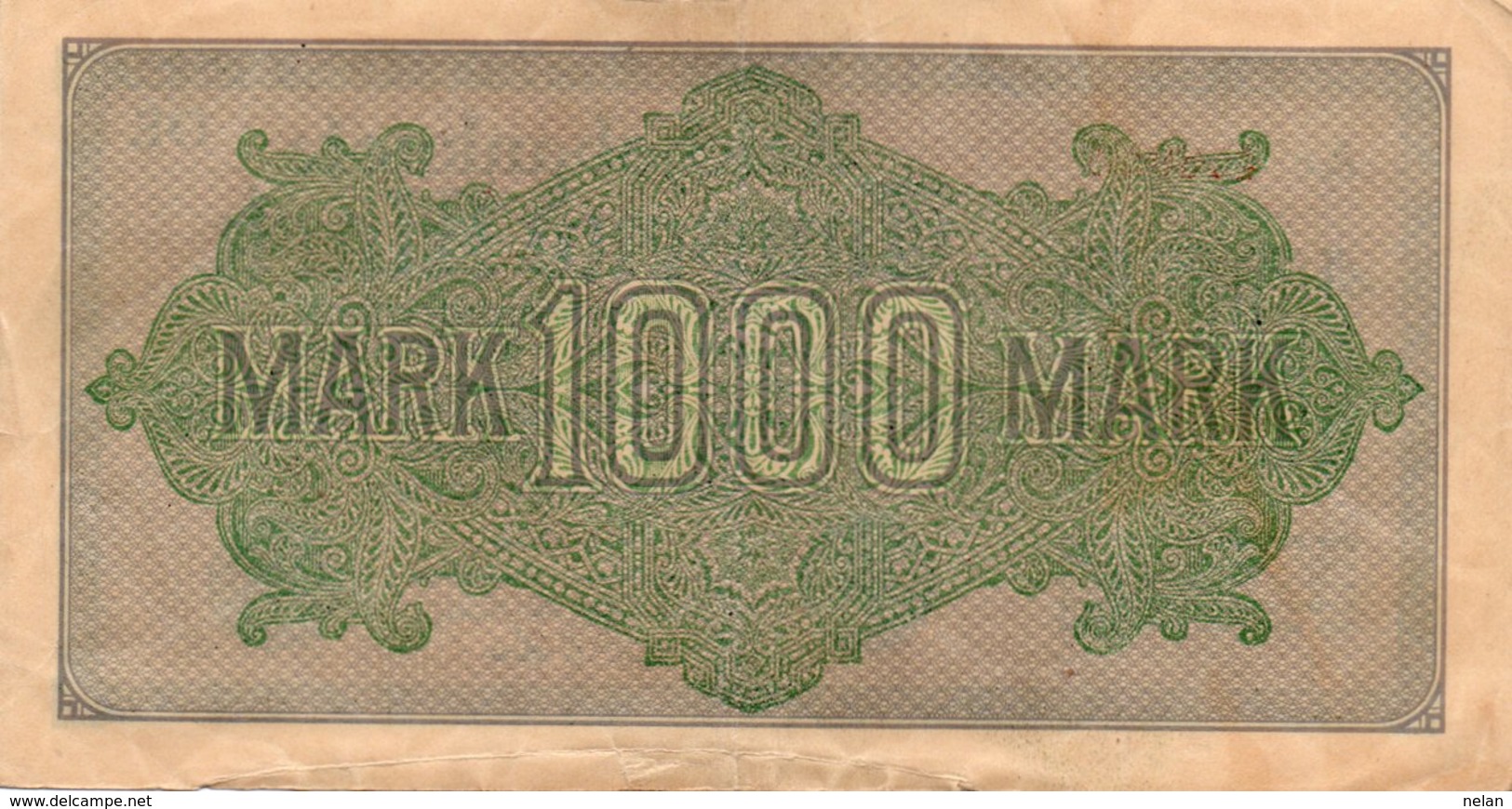 GERMANY-  1000 MARK 1922  P-76b  CIRC.   Filigran -Dornen  Serie Ac 406055 - 1000 Mark