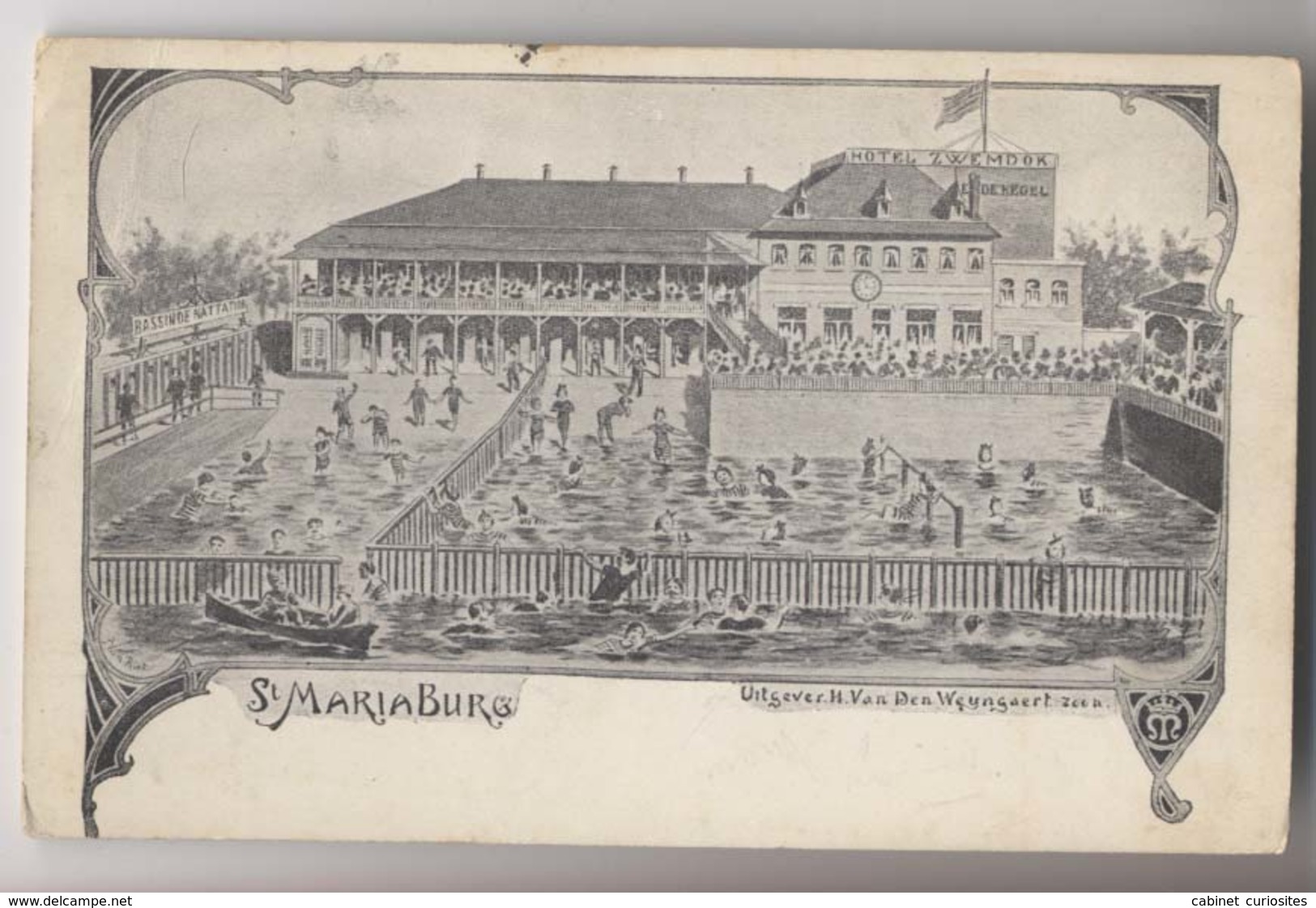 Sint Mariaburg - Hotel Zwemdok - 1906 - Piscine - Illustration - Antwerpen - Antwerpen