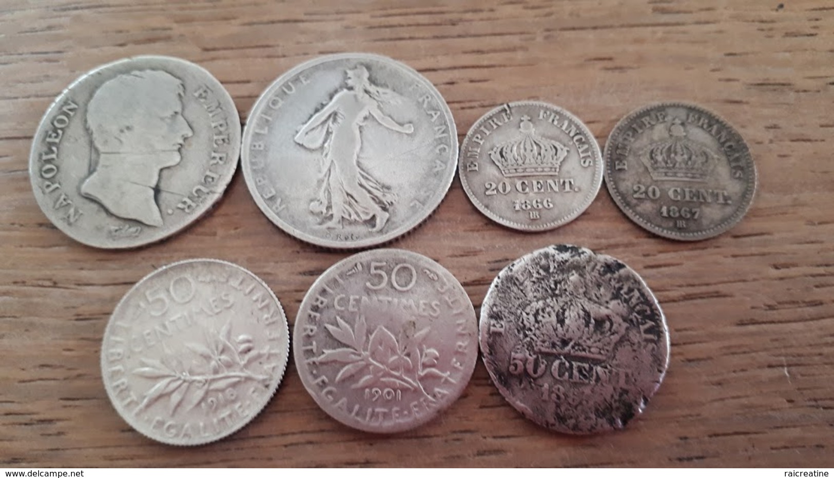 France. Lot de 20 pièces anciennes 1791 à 1918 Argent -Bronze- Cuivre