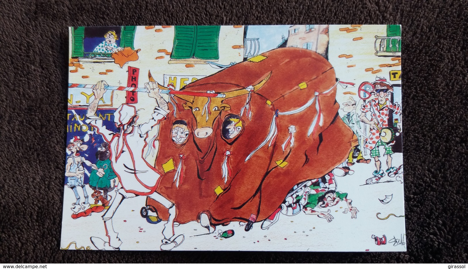 CPM LE FOLKLORE HERAULTAIS LE BOEUF DE MEZE N° 1 DESSIN STEPHANE FONGARO 1988 AMICALE AMICALE LAIQUE - Mèze