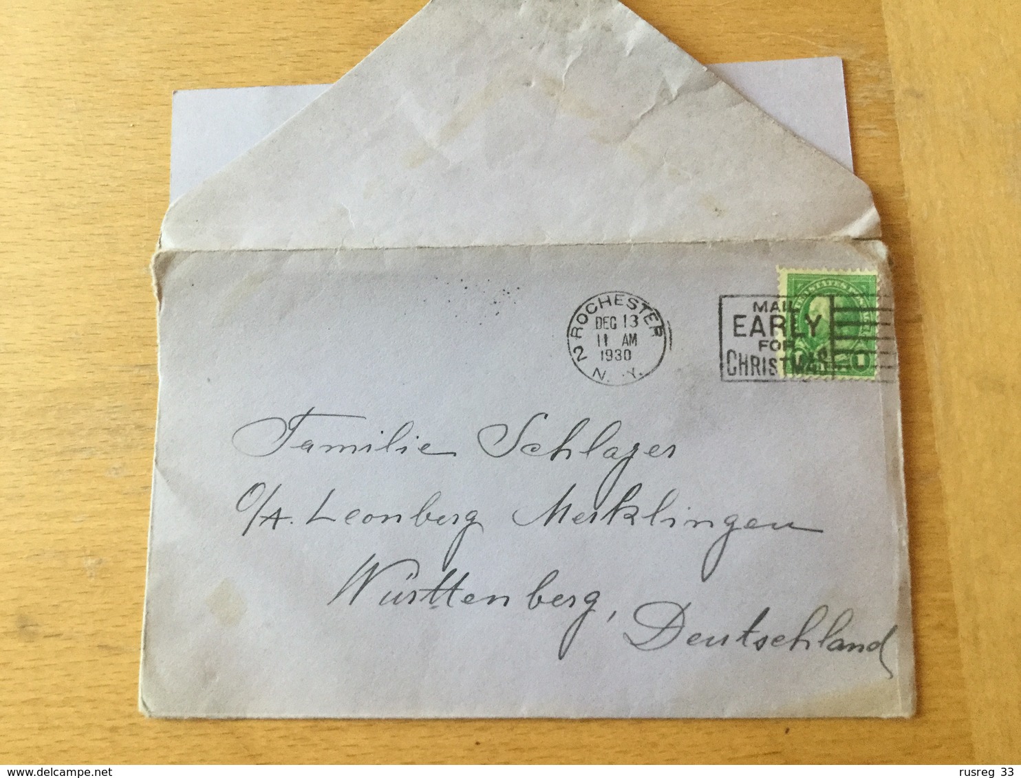 GÄ26260 USA 1930 Brief Mit Inhalt Von Rochester Nach Merklingen Bei Leonberg - Briefe U. Dokumente