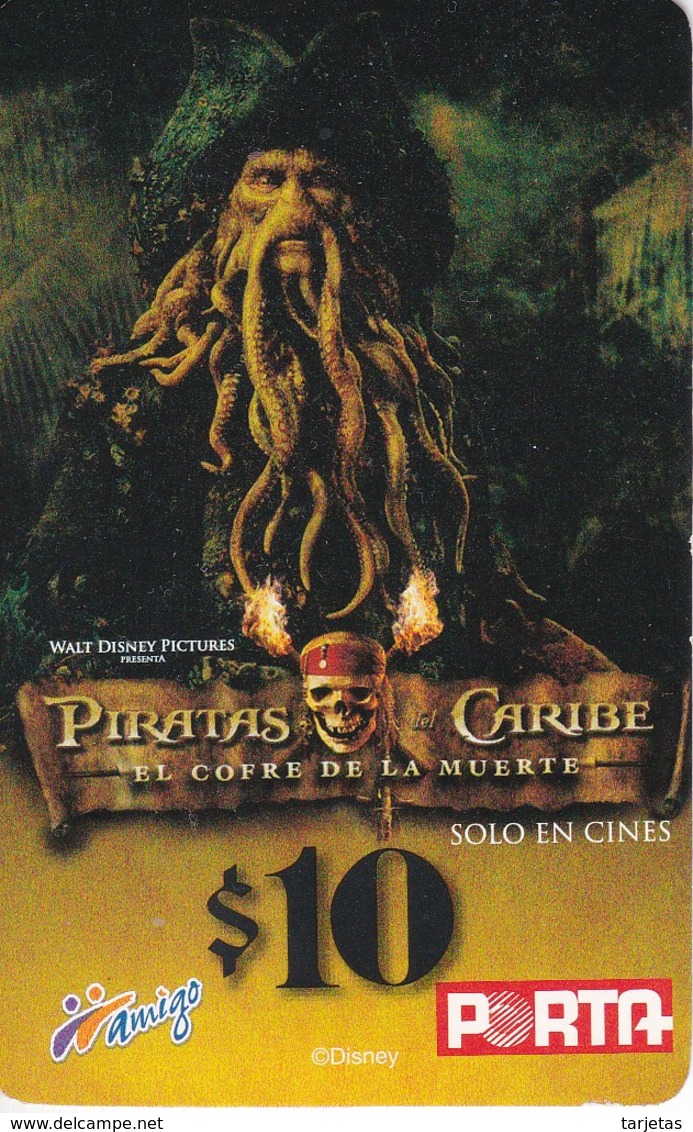 TARJETA DE ECUADOR DE AMIGO PORTA DE 10$   PIRATAS DEL CARIBE - Equateur