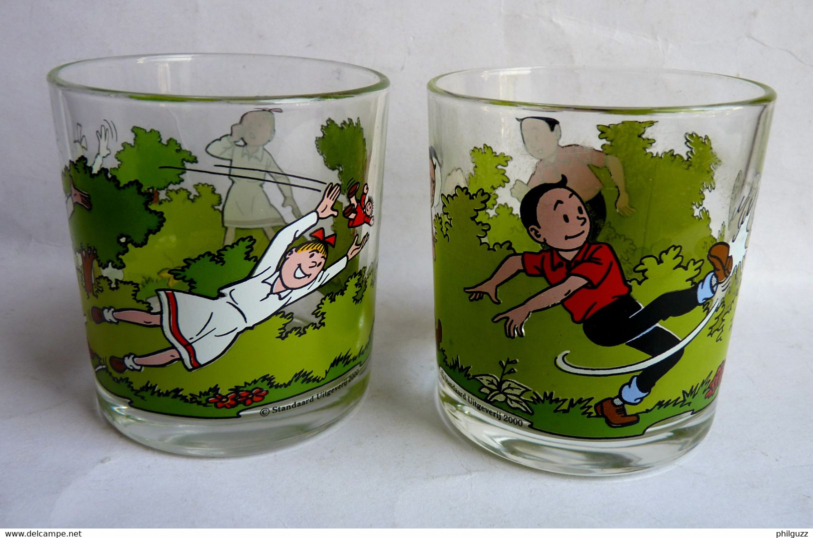 LOT 2 VERRES BOB ET BOBETTE 2000 STANDAARD UITGEVERIJ Verre - Vandersteen - Arte Della Tavola