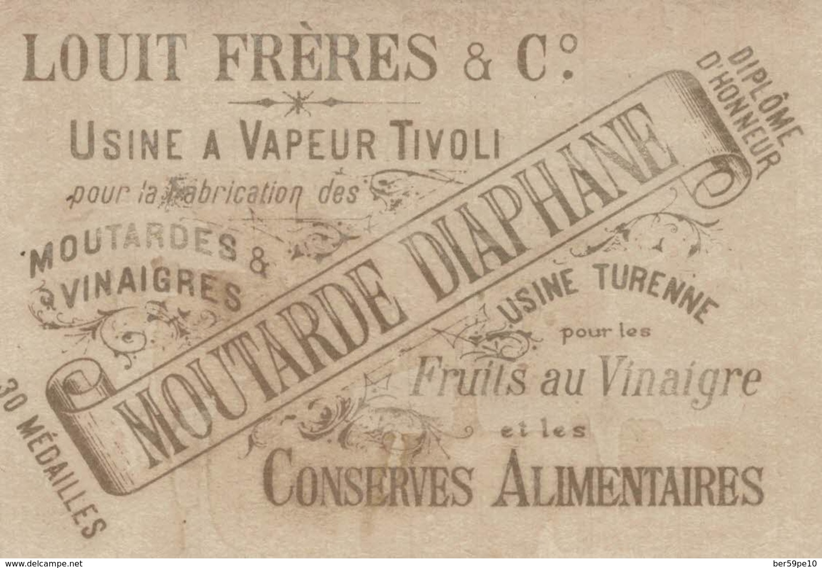 CHROMO  LOUIT FRERES MOUTARDE DIAPHANE  F. DE LESSEPS FRANCE - Autres & Non Classés