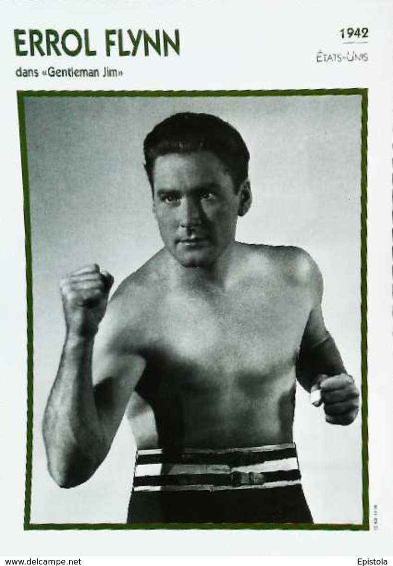 Errol FLYNN ( Gentleman Jim)   Portrait Star Cinéma . Photo-Fiche Filmographie . Collection Edito Service - Fotos