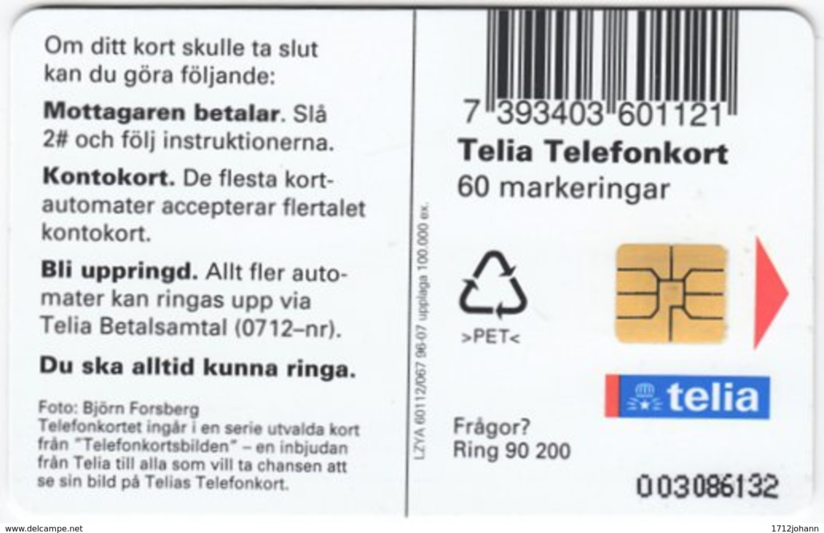 SWEDEN A-832 Chip Telia - Animal, Bird - Used - Suecia