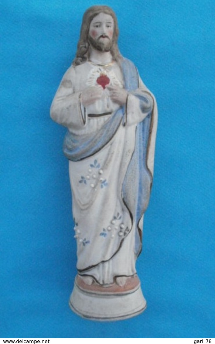 Statue JESUS CHRIST - SACRE COEUR  Polychrome Hauteur 20 Cm - Religion & Esotérisme