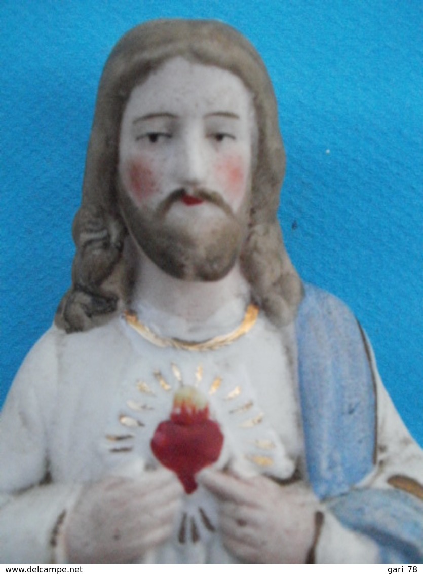 Statue JESUS CHRIST - SACRE COEUR  Polychrome Hauteur 20 Cm - Religion & Esotérisme