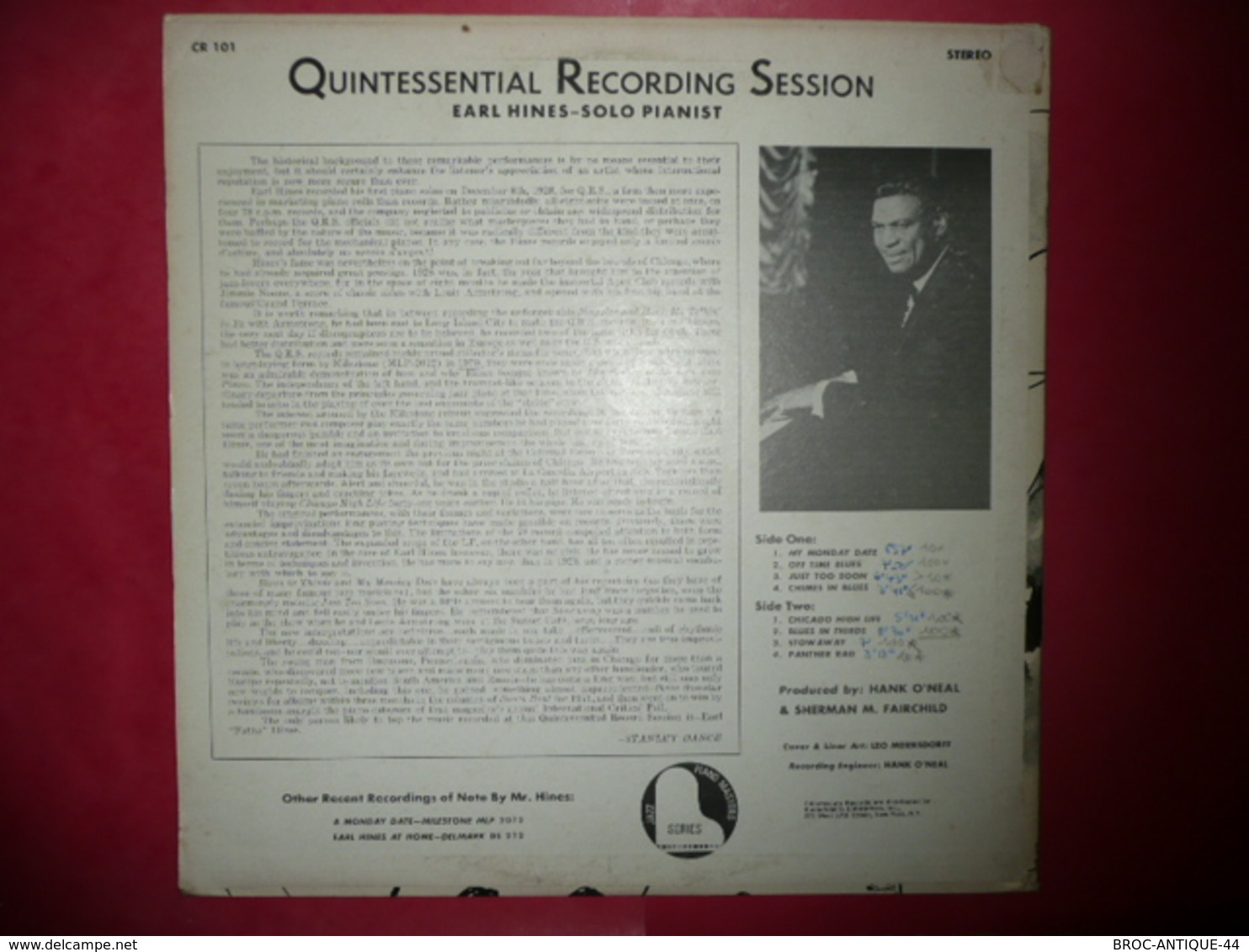 LP33 N°3439 - EARL HINES - CR 101 - Jazz