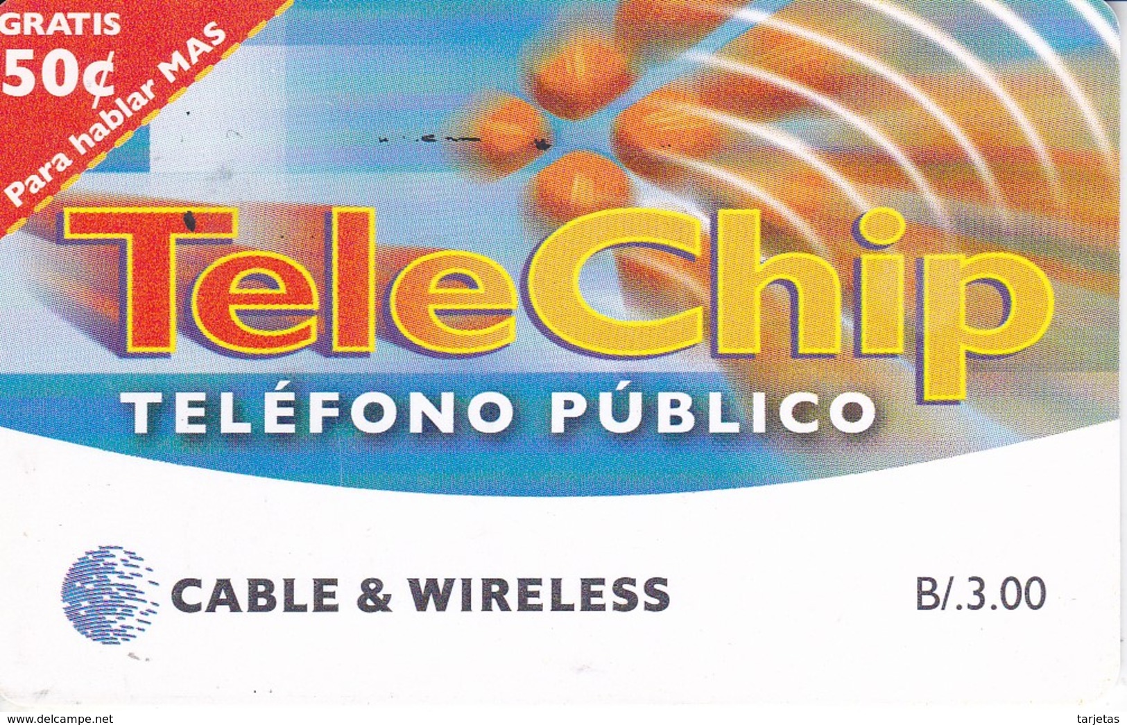 TARJETA DE PANAMA DE CABLE & WIRELESS DE B/3.00 TELE CHIP - Panama