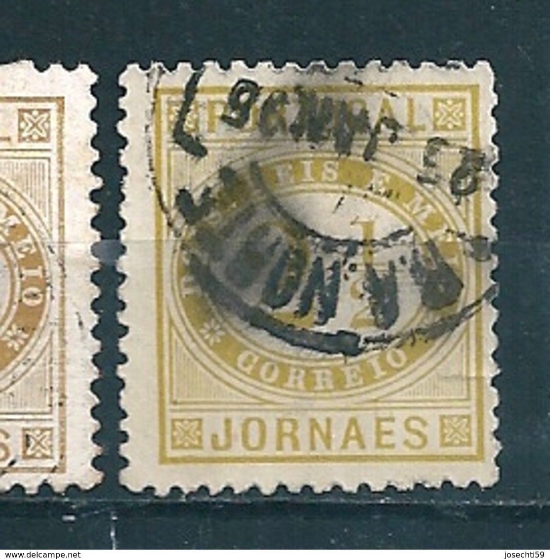 N° 50 A Timbre Pour Journaux (Dent. 11 1/2) Olivejaune  Timbre Portugal 1876 Journaes - Gebruikt