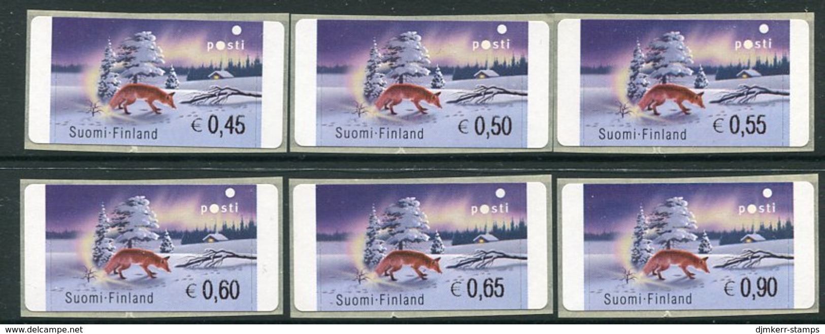 FINLAND 2002 Firefox ATM, Six Values MNH / **.  Michel 39 - Automatenmarken [ATM]