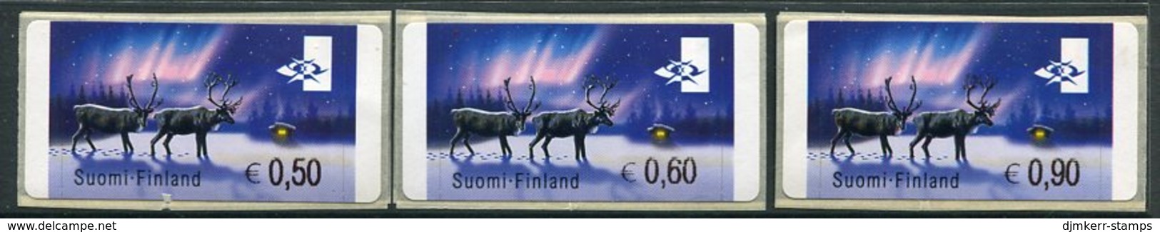FINLAND 2002 Reindeer ATM, Three Values MNH / **.  Michel 37 - Automatenmarken [ATM]