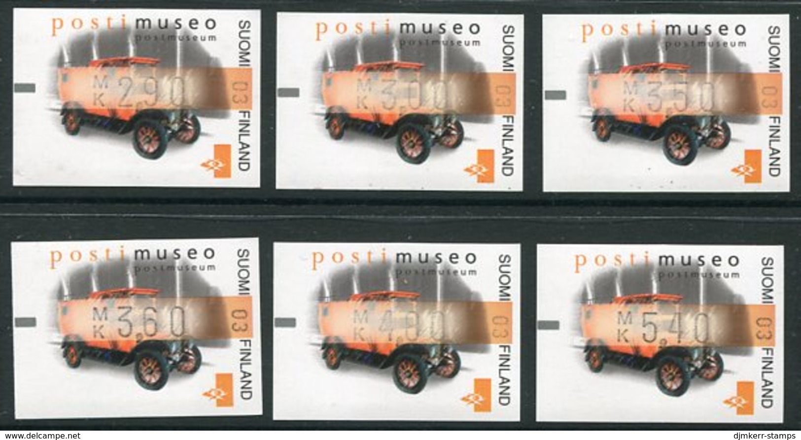 FINLAND 1999 Postal Nuseum ATM, Six Values MNH / **.  Michel 34 - Timbres De Distributeurs [ATM]