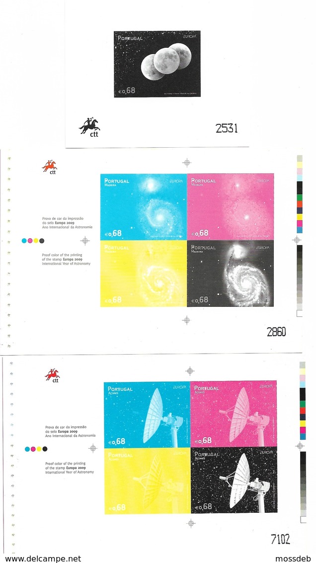 PORTUGAL 2009 ASTRONOMY - PROGRESSIVE PROOFS - Prove E Ristampe