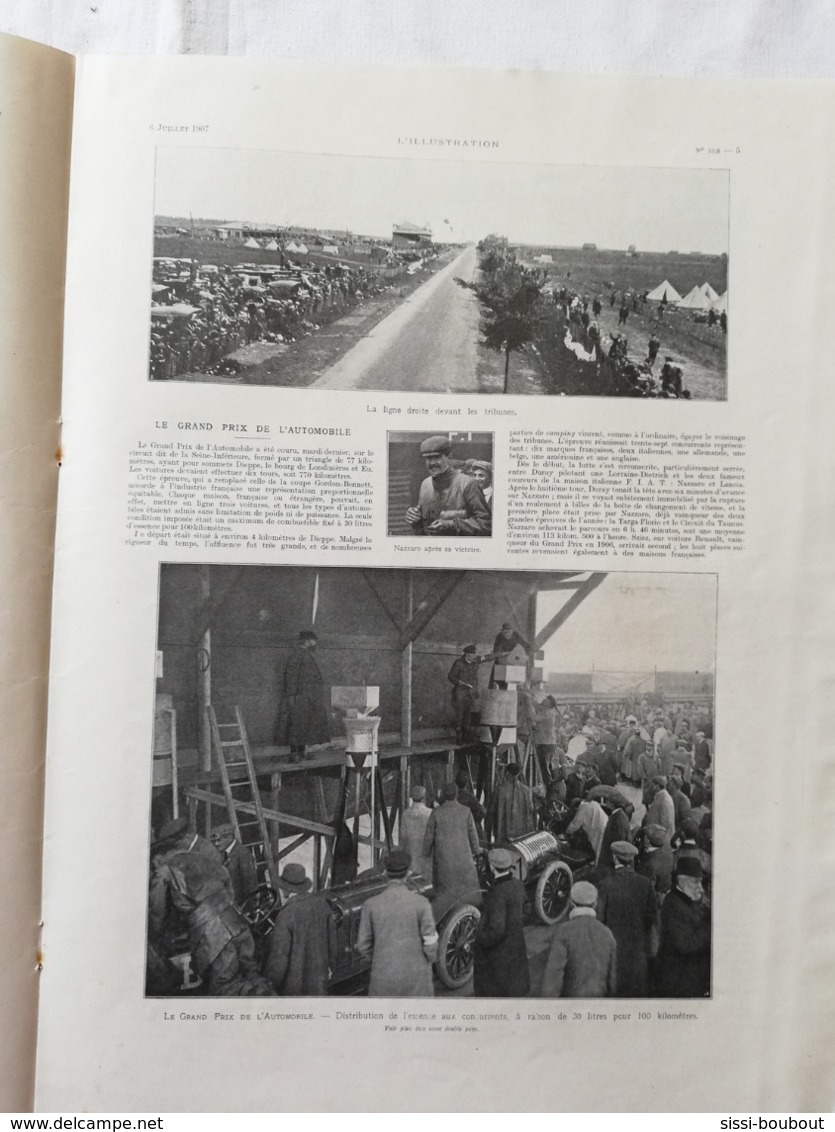 L'ILLUSTRATION - Année 1907 / Grand Prix Automobile / Forêt Guyanaise / Evènements Au Portugal / Train à Gyroscope / - 1900 - 1949