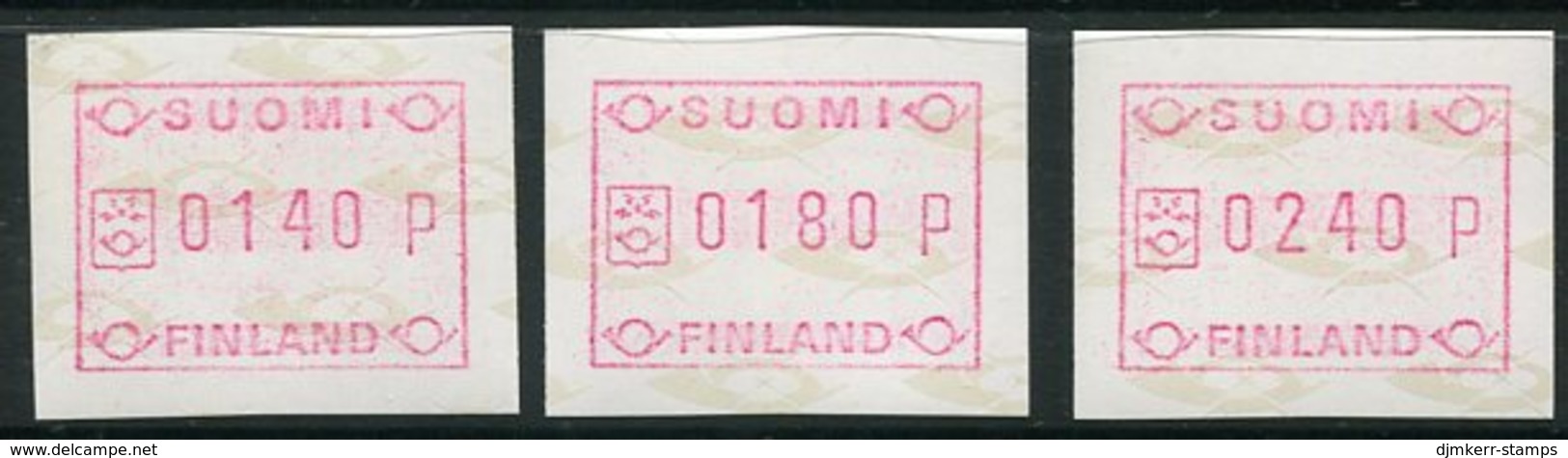 FINLAND 1988 Definitive  ATM, Three Values MNH / **..  Michel 3 - Automaatzegels [ATM]