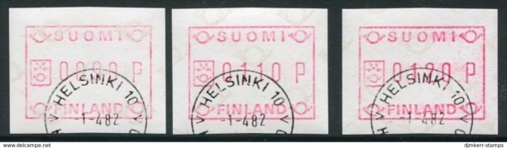 FINLAND 1982 Definitive  ATM, Three Values Used..  Michel 1 - Automaatzegels [ATM]