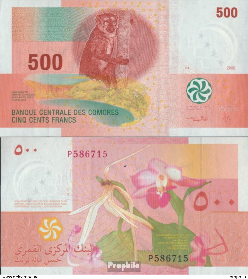 Komoren Pick-Nr: 15b Bankfrisch 2006 500 Francs - Comoros