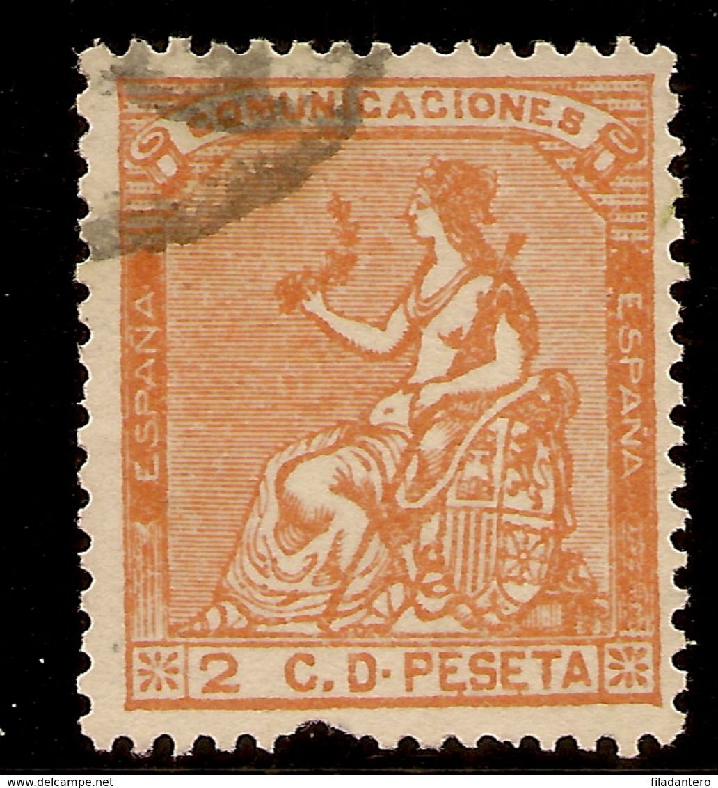 España Edifil 131 (º)  2 Céntimos Naranja  Corona Y Alegoría España  1873  NL296 - Used Stamps