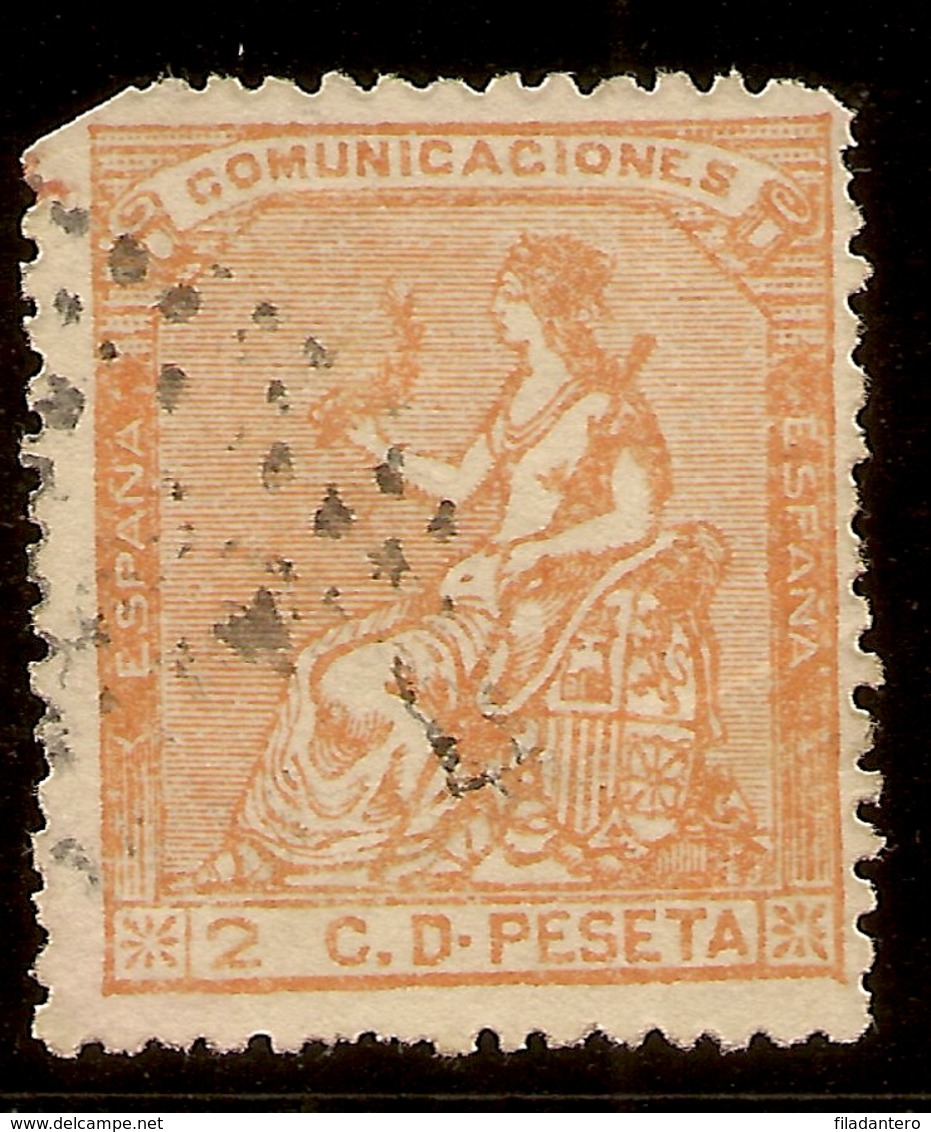 España Edifil 131 (º)  2 Céntimos Naranja  Corona Mural Y Alegoría  1873  NL1554 - Gebraucht