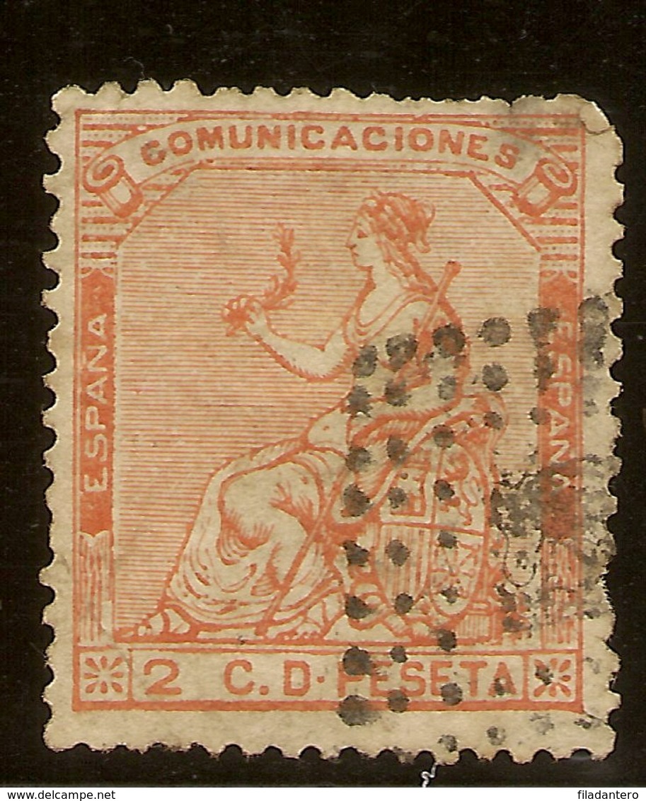 España Edifil 131 (º)  2 Céntimos Naranja  Corona Mural Y Alegoría  1873  NL1554 - Usados