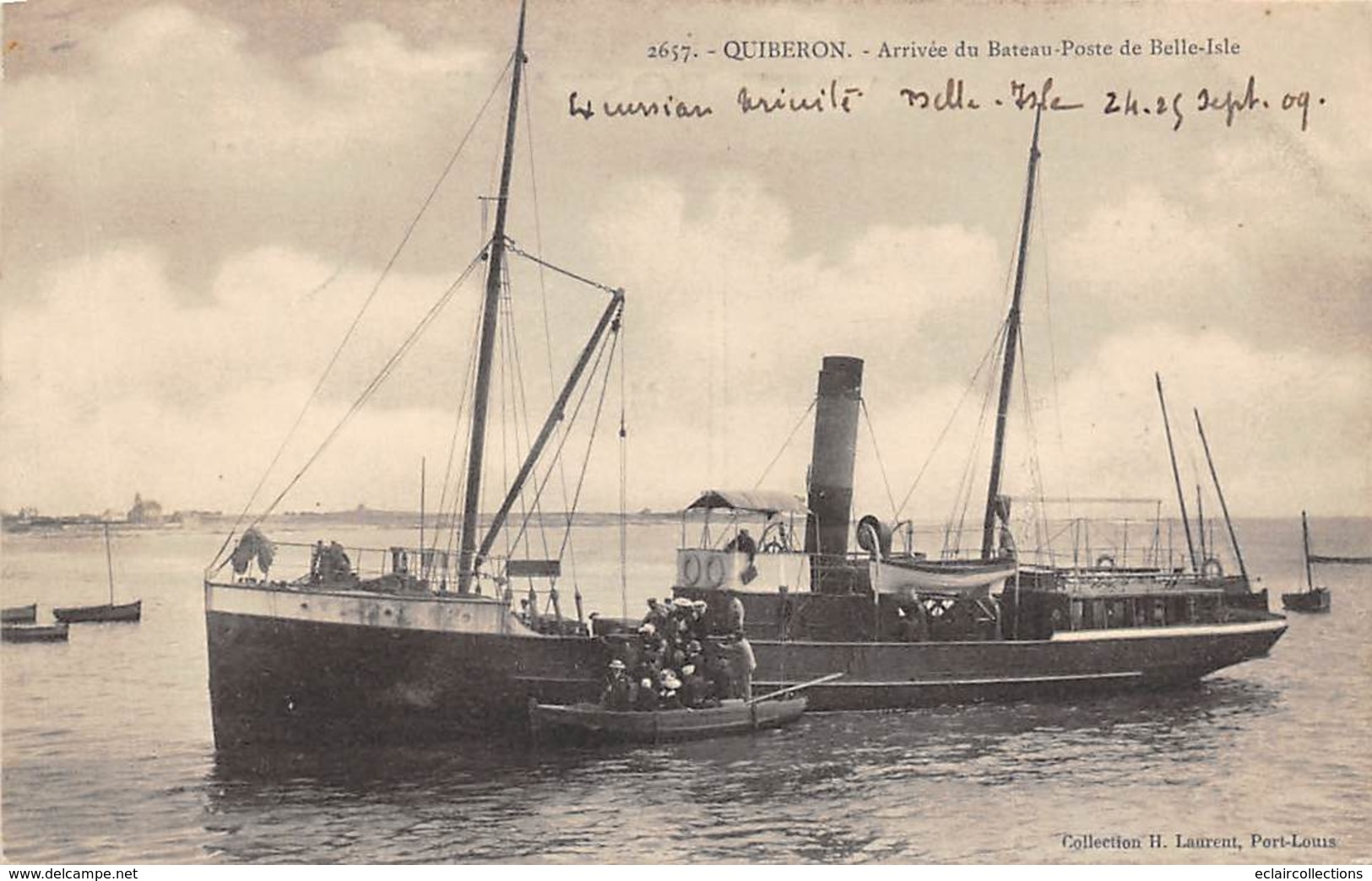 Quiberon     56      Arrivée Du Bateau Poste De Belle-Ile       (voir Scan) - Quiberon